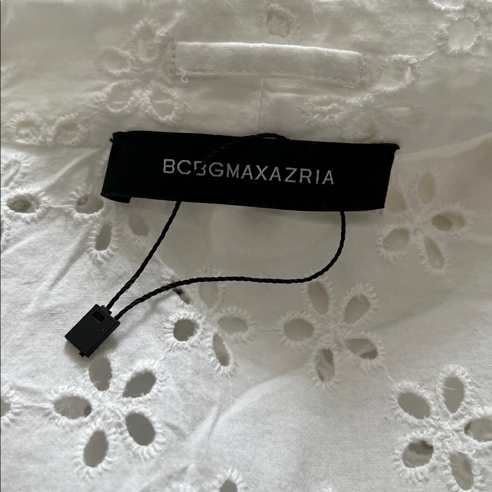 BCBGMAXAZRIA White Eyelet Cotton Wrap Kimono Dress – New Without Tags - Picture 12 of 12